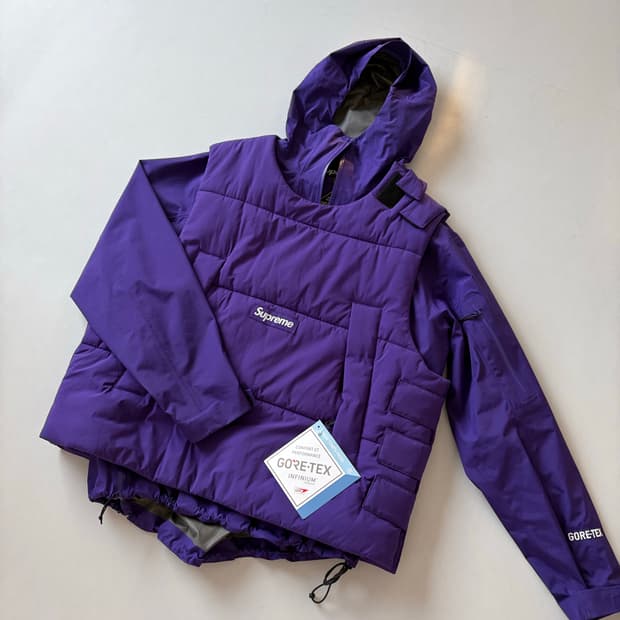 슈프림 투인원 고어텍스 쉘 + 윈드스토퍼 베스트 퍼플 L팔아요