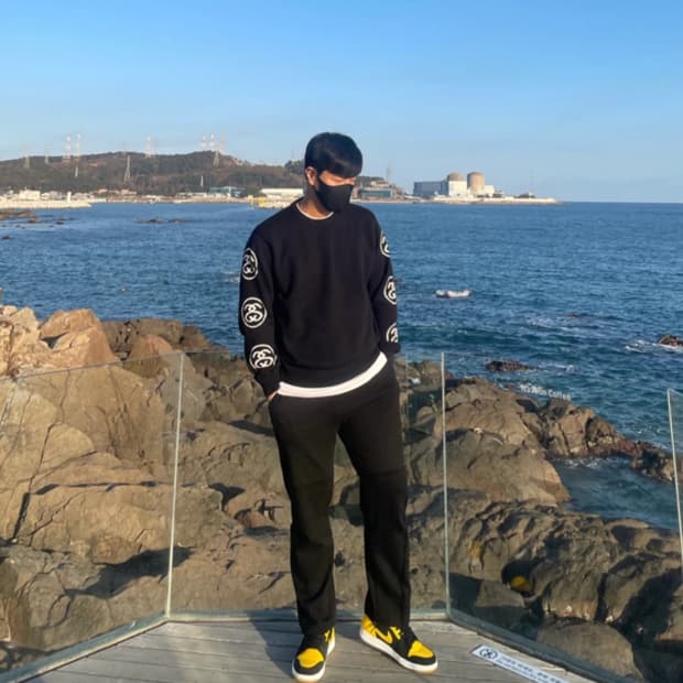 스투시 SS 링크 니트 블랙 XL