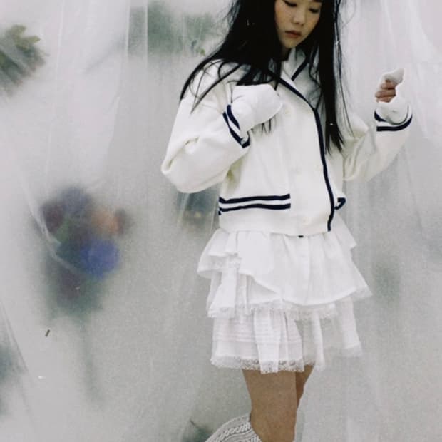lace cancan skirt - white
