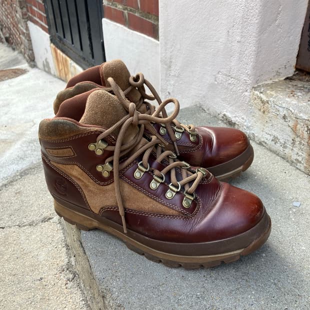 275) Timberland 브라운 워터프루프 레더 하이커 부츠