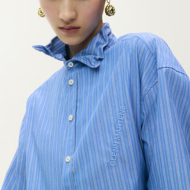 (구매) H&M X 글렌 마틴스 와이어 보닝 포플린 셔츠 S 사이즈