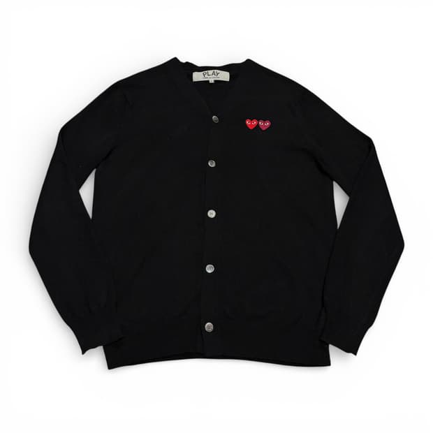 XL 꼼데가르송 블랙 더블와펜 가디건