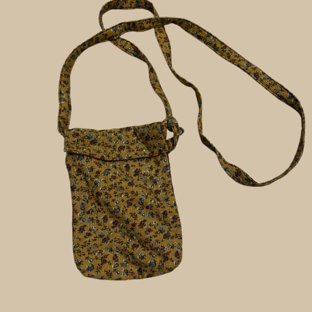 빈티지 히피 모리걸 플라워패턴 미니 크로스백