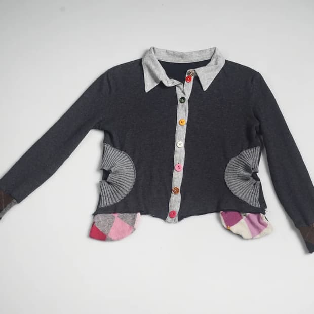 Garbage Core clown cardigan