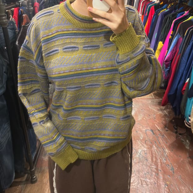 [Hi] 그린 패턴 스웨터 니트
