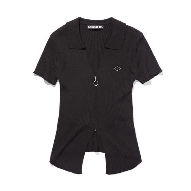 미스치프 반팔 니트집업