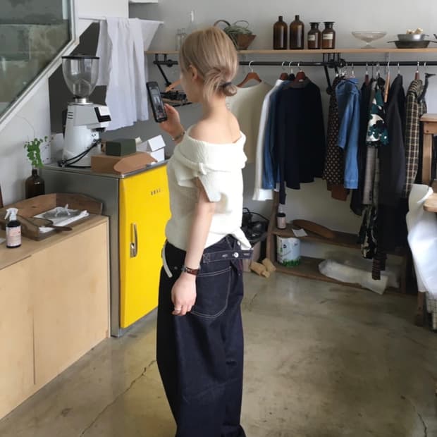 아워캐비넷 셀비지 버클 팬츠