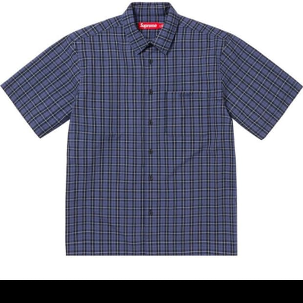 슈프림 미니 플레이드 셔츠 네이비 구해요