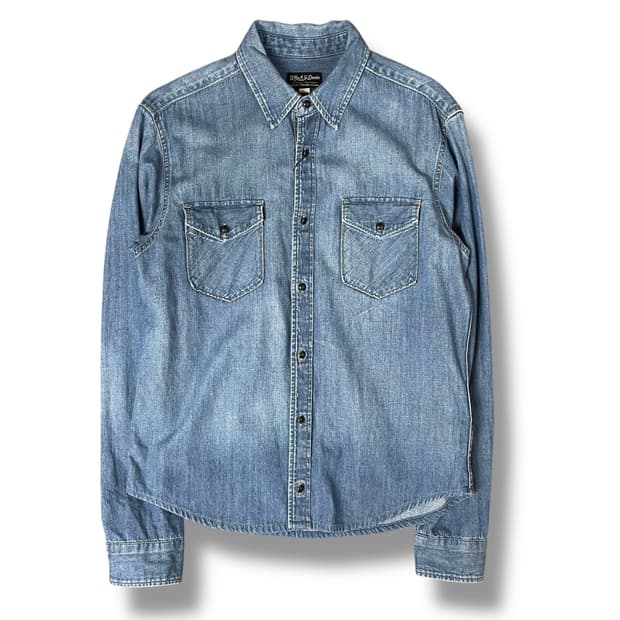 후아유 스티브 투포켓 데님 셔츠 L