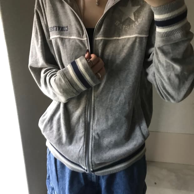 컨버스 그레이 벨벳 스타집업