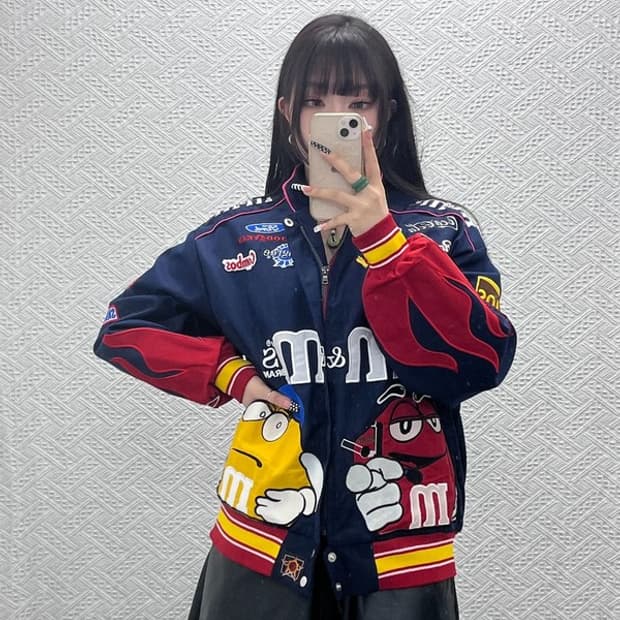 JH 디자인 m&m 펑크 키치 모터사이클 레이싱 자켓 L C10507