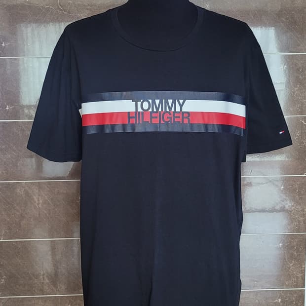 남성110사이즈)타미힐피거 오가닉 코튼 블랙 반팔티