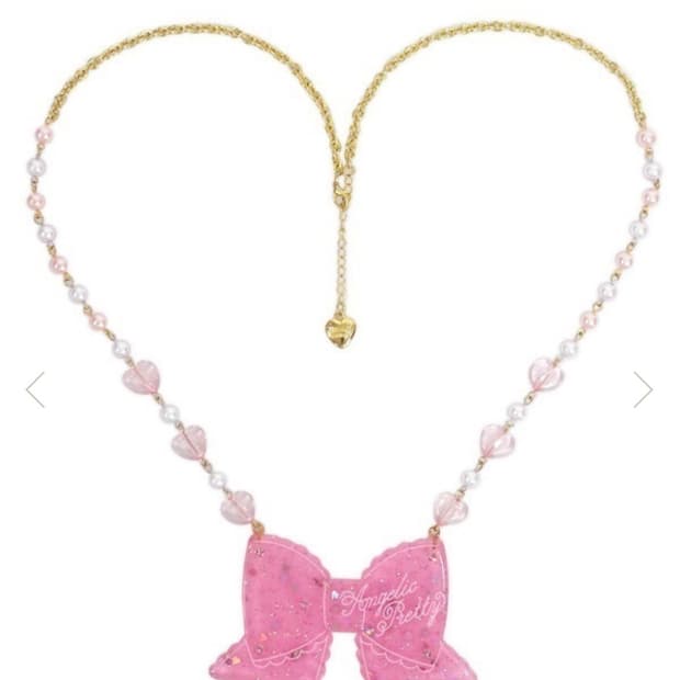 엔젤릭프리티 핑크 리본 목걸이 진주 로리타 점스카