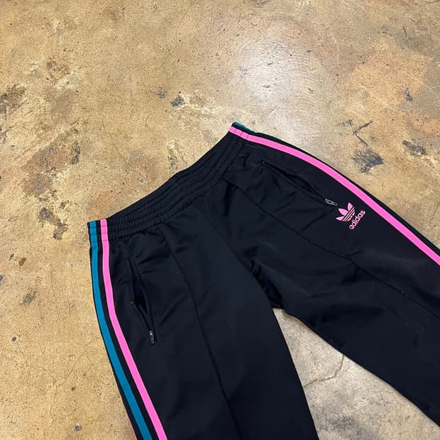 [정품/90] 아디다스 블랙 핑크 블루 삼선 트랙팬츠