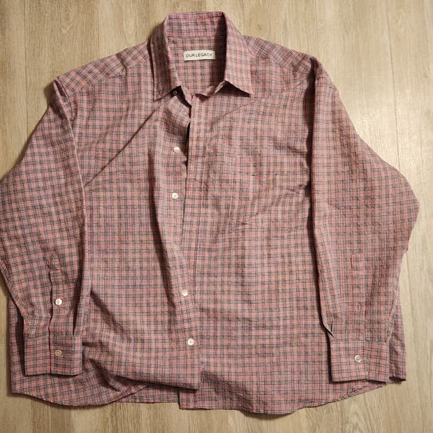 아워레가시 보로우드 버로우드 킴블 핑크 체크셔츠 46