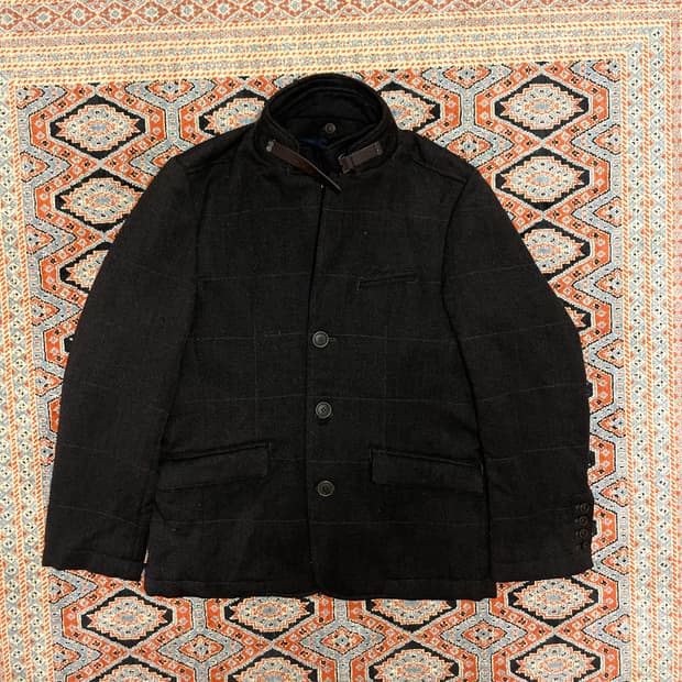 (택있음) 벌튼 브라운 정장 모직 점퍼 남성52