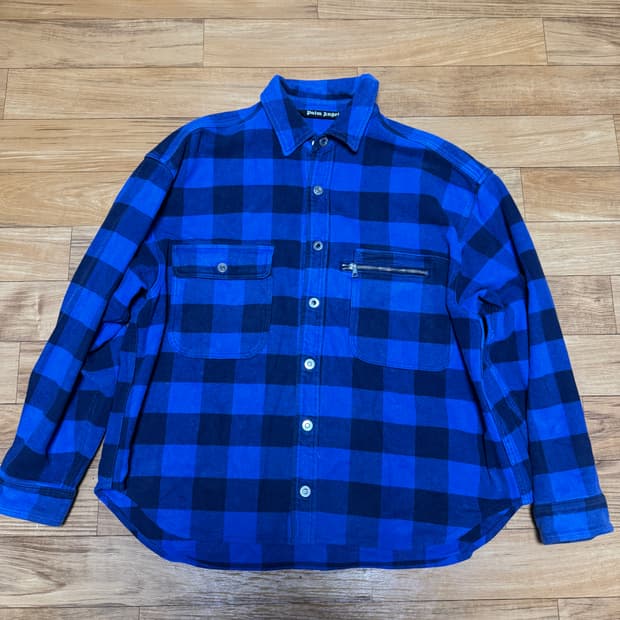 팜엔젤스 블루 플란넬 셔츠 자켓 M