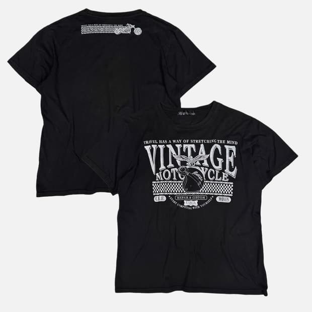 vintage motorcycle printing t-shirt