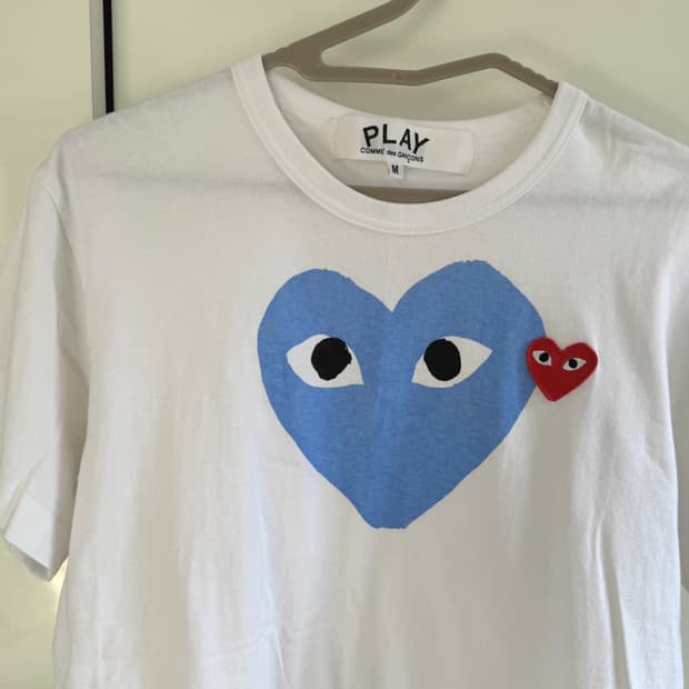 꼼데가르송 플레이 블루 하트 반팔티 M