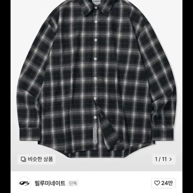 필루미네이트 오버핏 체크 셔츠 네이비 M