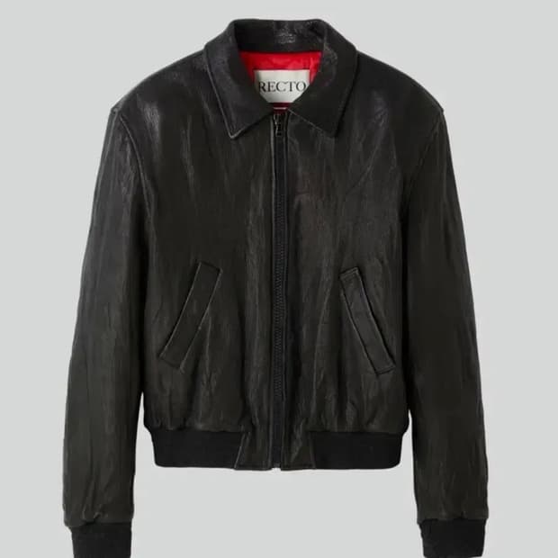 렉토 벤 크링클 레더 자켓 L