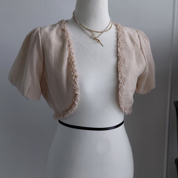 [일본빈티지] 쉬폰 볼레로 가디건 블라우스