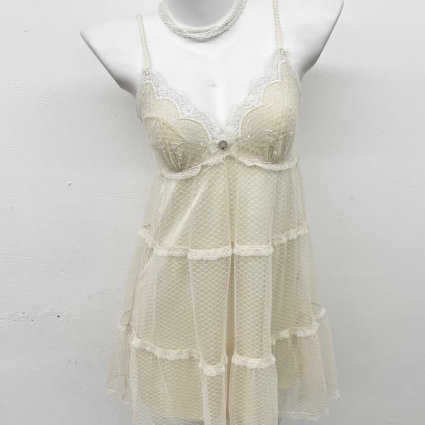 러블리 레이스 리본 캉캉 슬립