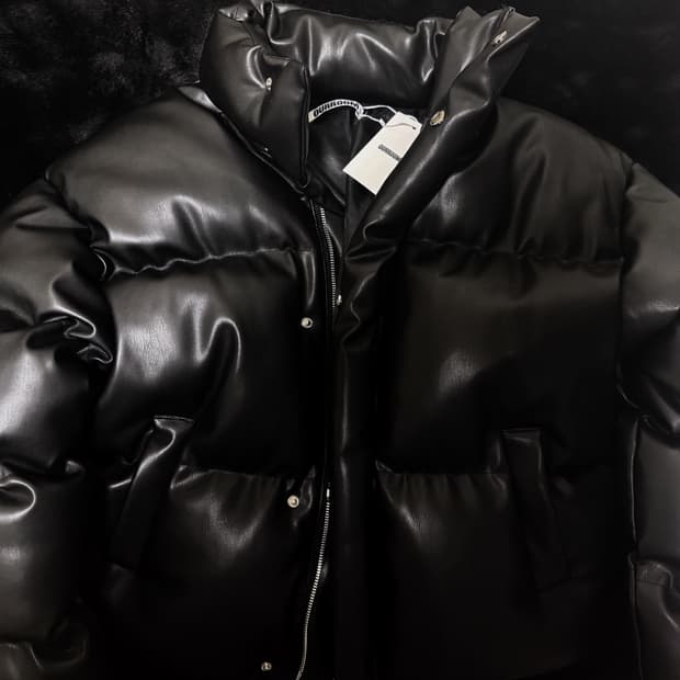 코시하루 린느 레더패딩 블랙