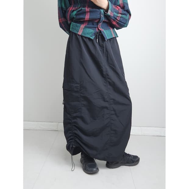 (KANGOL SPORTS)셔링 롱 스커트