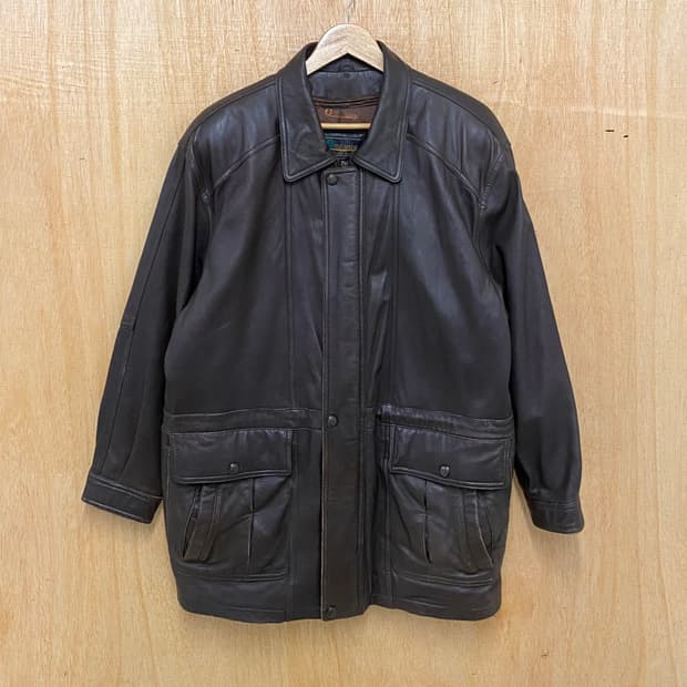VTG leather padding coat 빈티지 레더 패딩 코트