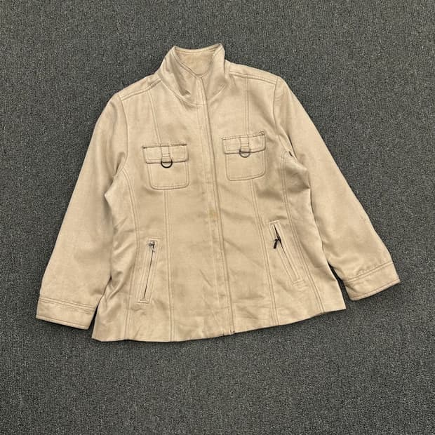 L)Japanese vintage 여성 스웨이드 베이지 자켓