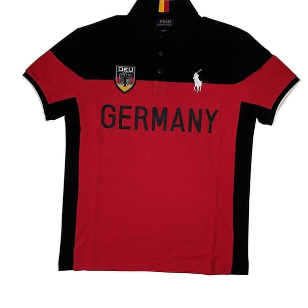 (개희귀)정품 폴로 미들 포니 레드 독일 반팔 카라티