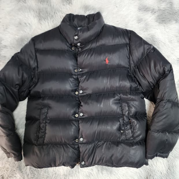 폴로 랄프로렌 블랙 구스패딩 점퍼 L