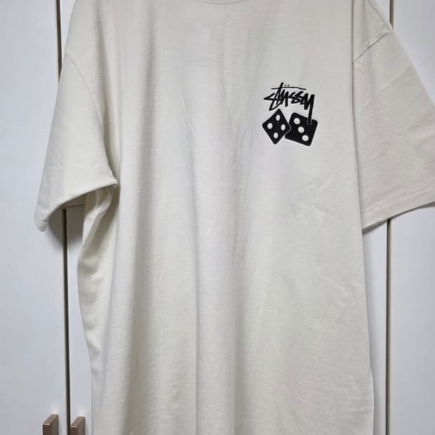 스투시 다이스 반팔 티셔츠 아이보리 xl