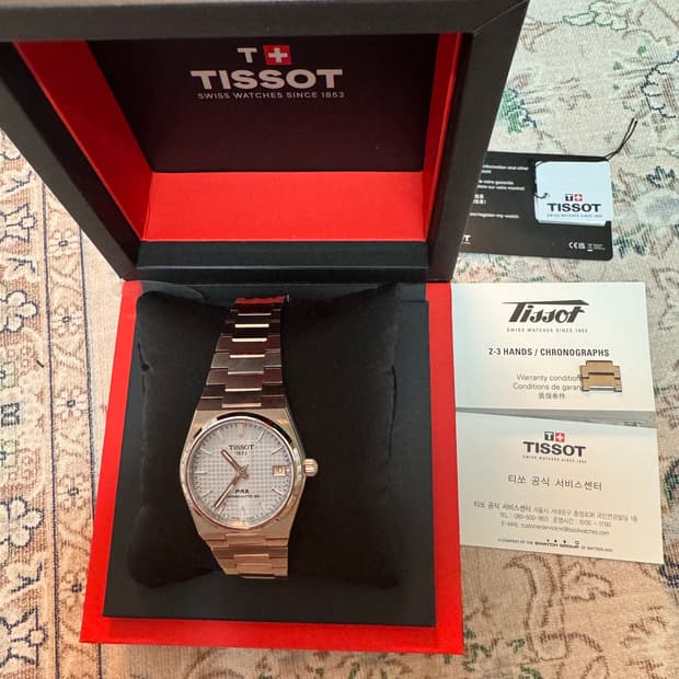 티쏘 prx 35mm 아이스블루 파워매틱 80