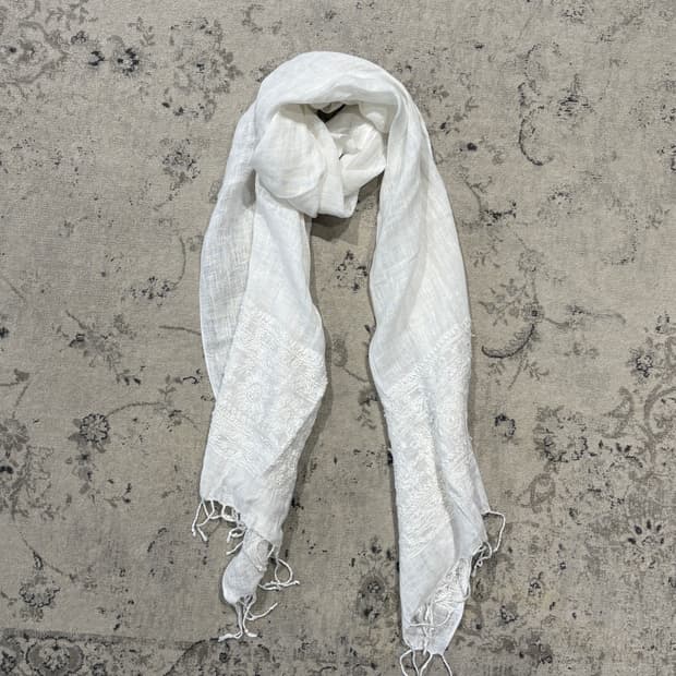 White Gauze Scarf