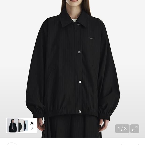 Stripe Oversized Blouson Set-Up Jumper