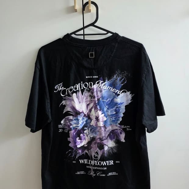 우영미 25SS 플라워 백로고 티셔츠 블랙 [48]