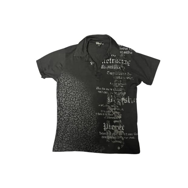 00s Mode Printed Detail Black T-shirt