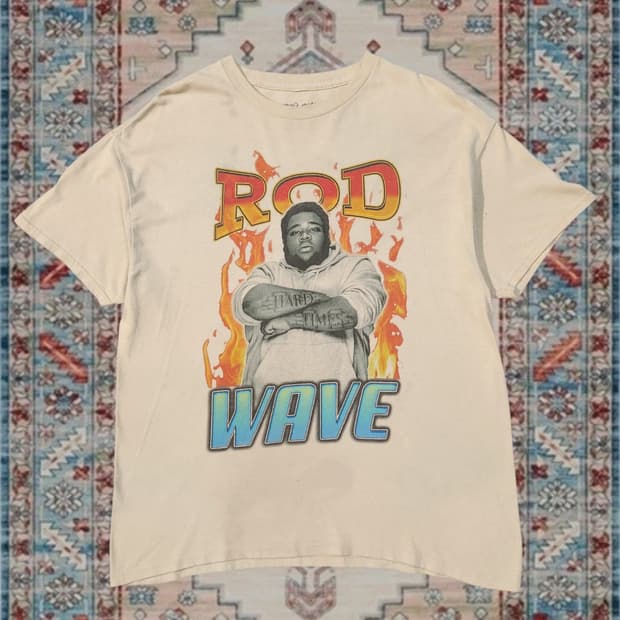 Rod Wave 'Hard Times' 힙합 그래픽 빈티지 티셔츠 XL