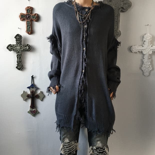 Fringe loose fit knit