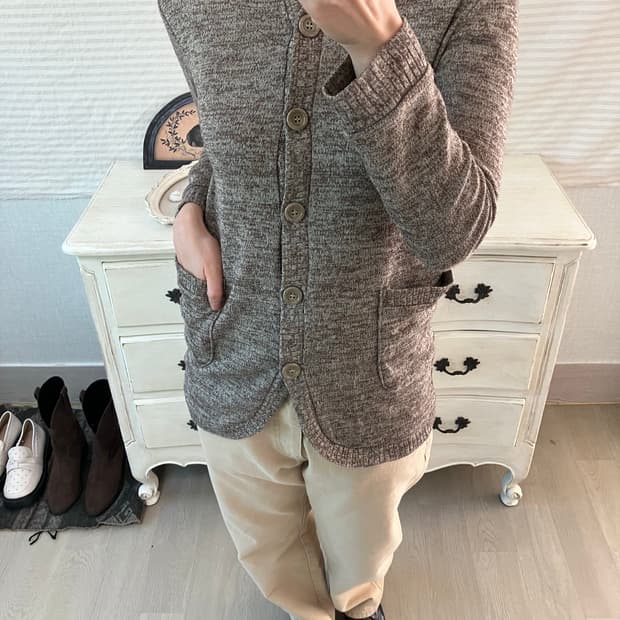 jpn vintage 브라운 보헤미안 후드 가디건 y2k 스트릿 갸루 펑