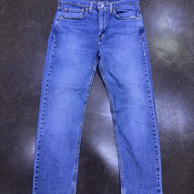 리바이스 502 레귤러 테이퍼드핏 중청 워싱 데님팬츠 32