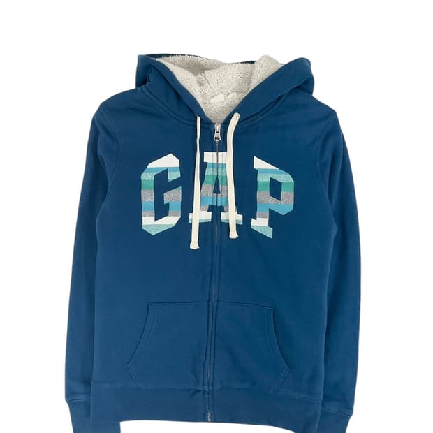 Gap 스트라이프 로고 후드집업