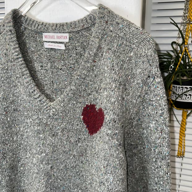 MICHAEL BASTIAN 브이넥 패치 니트 (48)