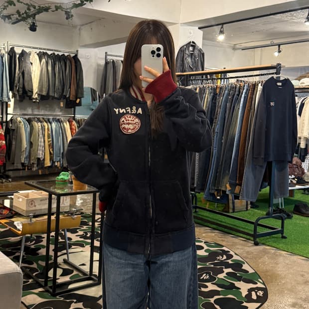 아베크롬비 패치 코튼 집업 자켓