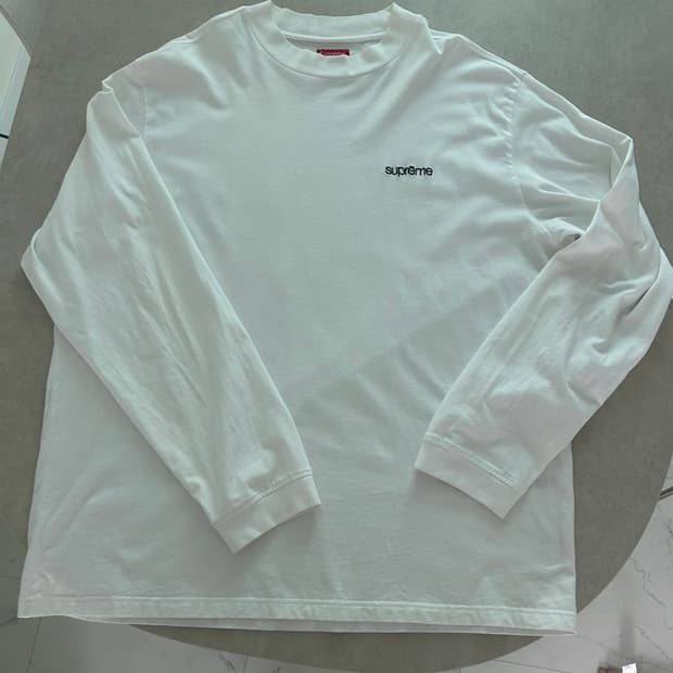 슈프림 모크넥 롱슬리브 화이트 에