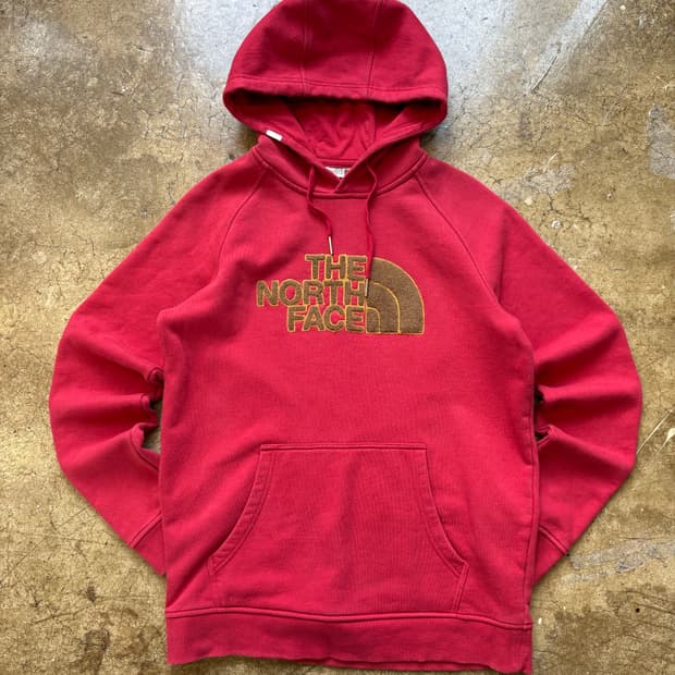 노스페이스 레드 부클 자수 빈티지 후디
