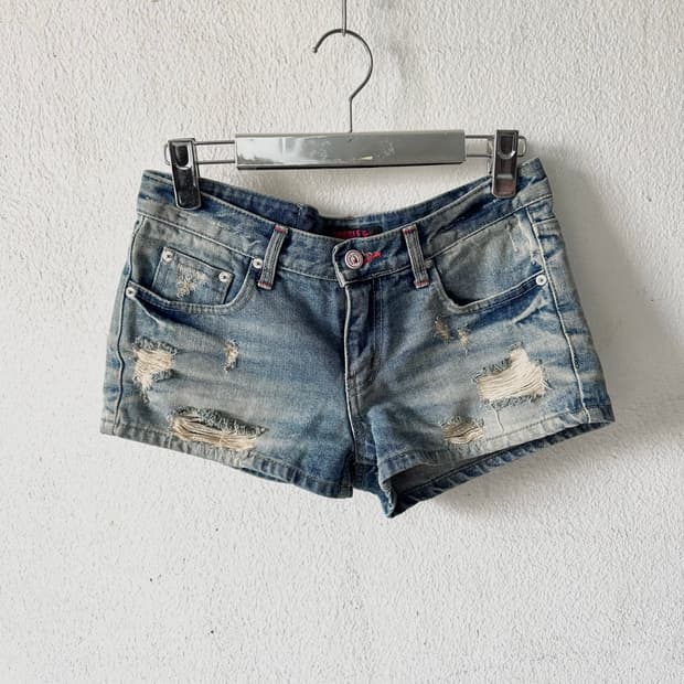 Denim Damaged Shorts