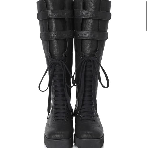 쓰리타임즈 motor lace up boots 